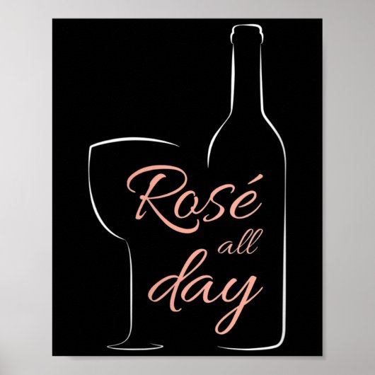 Womens Rose All Day Elegant Connoisseur Wine Lover Poster (Voorkant)