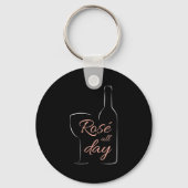 Womens Rose All Day Elegant Connoisseur Wine Lover Sleutelhanger (Voorkant)