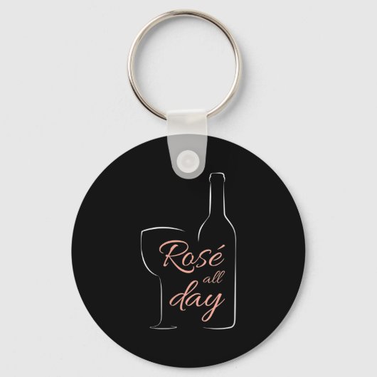 Womens Rose All Day Elegant Connoisseur Wine Lover Sleutelhanger (Voorkant)