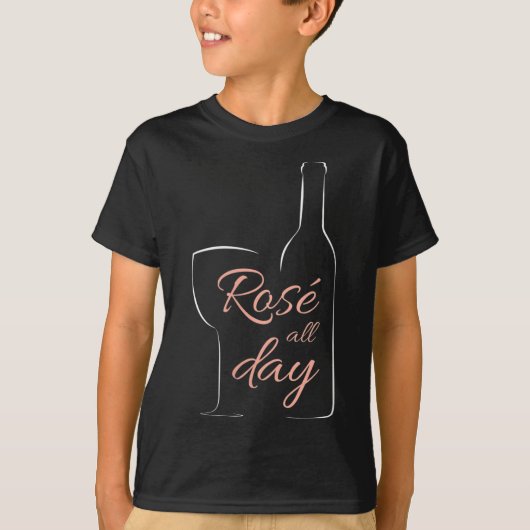 Womens Rose All Day Elegant Connoisseur Wine Lover T-shirt (Voorkant)
