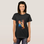 Womens Rosie de Riveter en droeg de Amerikaanse vl T-shirt (Voorkant volledig)