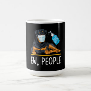 Womens Rottweiler Dog Face Mask Hand Sanitizer Fun Koffiemok