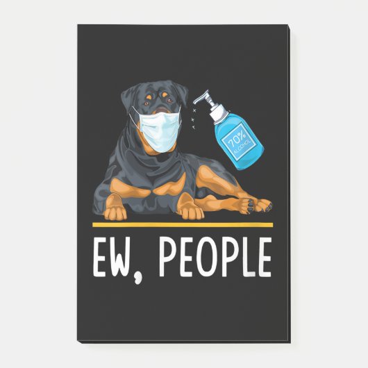 Womens Rottweiler Dog Face Mask Hand Sanitizer Fun Post-it® Notes (Voorkant)