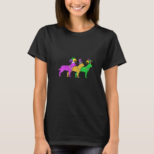 Womens Rottweiler Dog Mardi Gras Festival Ou T-shirt (Voorkant)