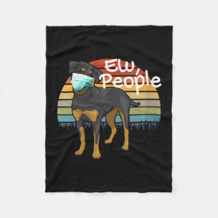 Womens Rottweiler Puppy met Masker - Nieuwe Mensen Fleece Deken