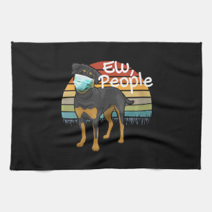 Womens Rottweiler Puppy met Masker - Nieuwe Mensen Theedoek