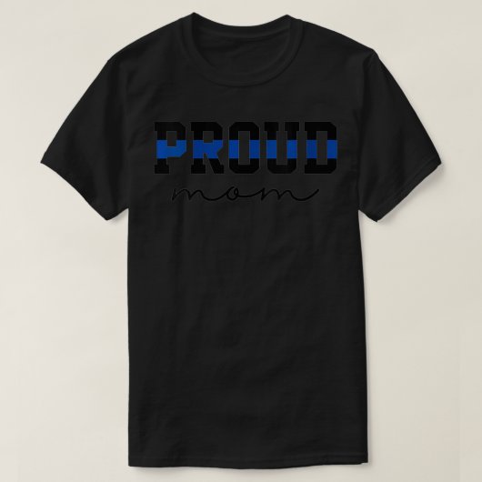 Womens roud mam Blue Line Police Officer mam Gift T-shirt (Design voorkant)