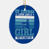 Womens Rowing Girl Keramisch Ornament (Rechts)