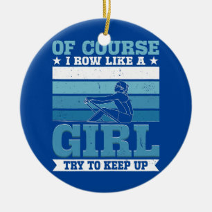 Womens Rowing Girl Keramisch Ornament
