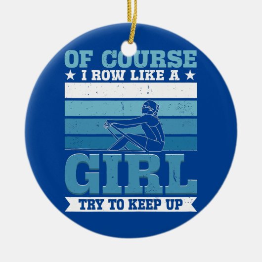 Womens Rowing Girl Keramisch Ornament (Voorkant)
