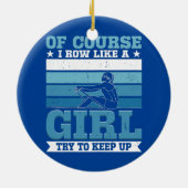 Womens Rowing Girl Keramisch Ornament (Achterkant)