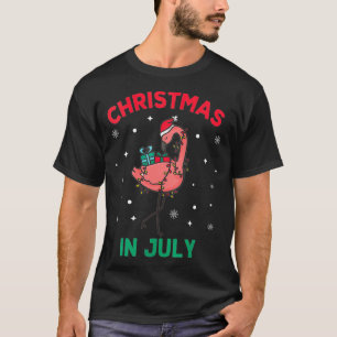 Womens roze kerstmis in juli Santa Hat S T-shirt