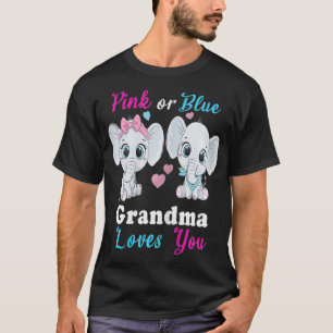 Womens Roze of Blauwe oma houdt van je elephants B T-shirt