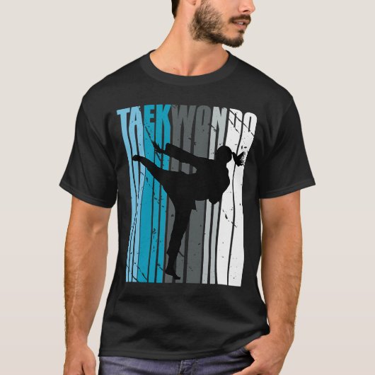 Womens roze retro Karate Birthday Btientieners T-shirt (Voorkant)