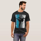 Womens roze retro Karate Birthday Btientieners T-shirt (Voorkant volledig)