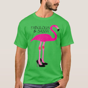 Womens Roze Shirt Flamingo Fabulous and Sassy met