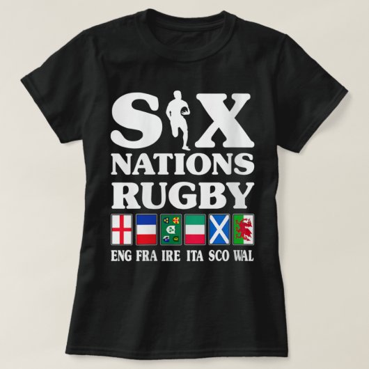 Womens Rugby 6 Nations England Frankrijk Ierland I T-shirt (Design voorkant)