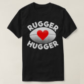 Womens Rugger Hugger Rugby Lover Heart en Ball T-shirt (Design voorkant)