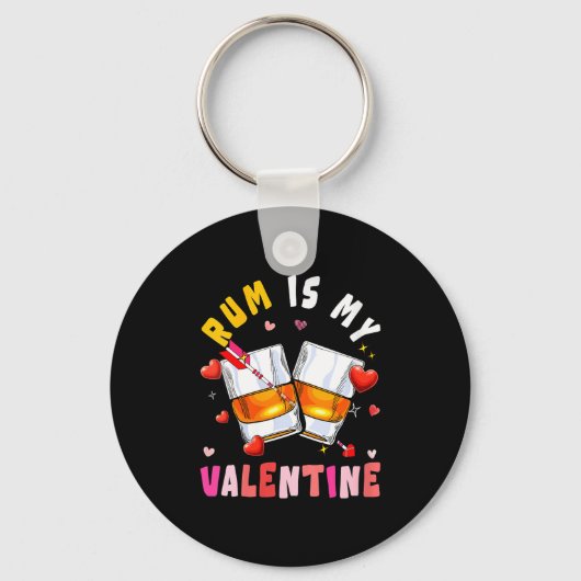 Women's Rum Is My Valentine Hearts Matching Drinke Sleutelhanger (Voorkant)