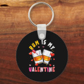 Women's Rum Is My Valentine Hearts Matching Drinke Sleutelhanger (Voorkant)