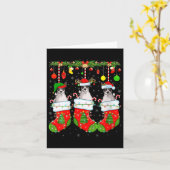 Womens Russell Terrier Dog In Christmas Socks Funn Kaart (Gele Bloem)