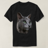 Womens Russian Blue Cat Tee Tees VNeck (Design voorkant)