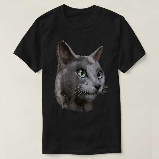 Womens Russian Blue Cat Tee Tees VNeck (Design voorkant)