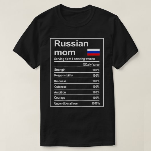 Womens Russische mam Nutrition doet alsof mam Fath T-shirt (Design voorkant)