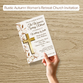Womens Rustic Autumn Retreat Church Invitation Kaart