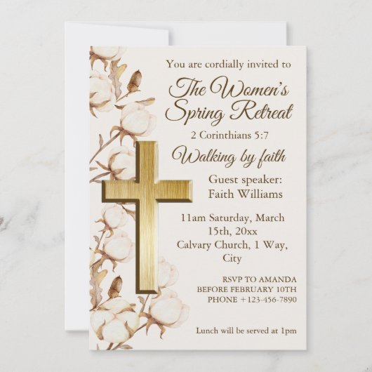 Womens Rustic Autumn Retreat Church Invitation Kaart (Voorkant)