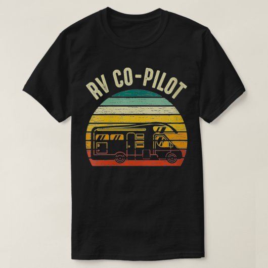 Womens RV CoPilot Retro Sunset Camper Des T-shirt (Design voorkant)