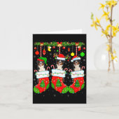 Womens Saint Bernard Dog In Christmas Socks Funny Kaart (Gele Bloem)