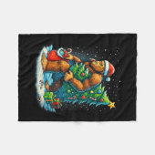 Womens Santa Bigfoot Christmas Tree Sasquatch Xmas Fleece Deken (Voorkant (Horizontaal))