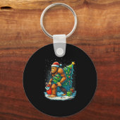 Womens Santa Bigfoot Christmas Tree Sasquatch Xmas Sleutelhanger (Voorkant)