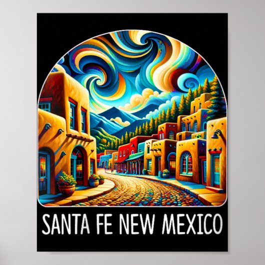Womens Santa Fe New Mexico - Expressionism Art - V Poster (Voorkant)