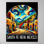 Womens Santa Fe New Mexico - Expressionism Art - V Poster (Voorkant)