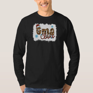 Womens Santa Gma Claus Snowflake Leopard Christma T-shirt
