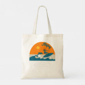 Womens Santa Monica California Beach Retro Tote Bag (Achterkant)