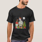 Womens Santa Reindeer Pigeon With Christmas Gnome  T-shirt (Voorkant)