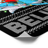 Womens Santa Riding Shark Ugly Christmas Sweater B Poster (Hoek)