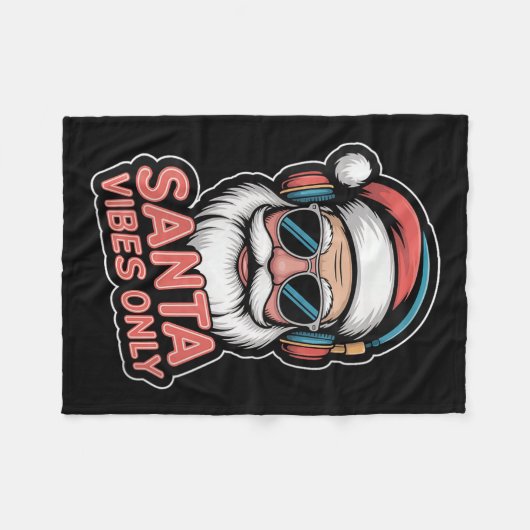 Womens Santa Vibes Only Funny P Culture Christmas  Fleece Deken (Voorkant (Horizontaal))