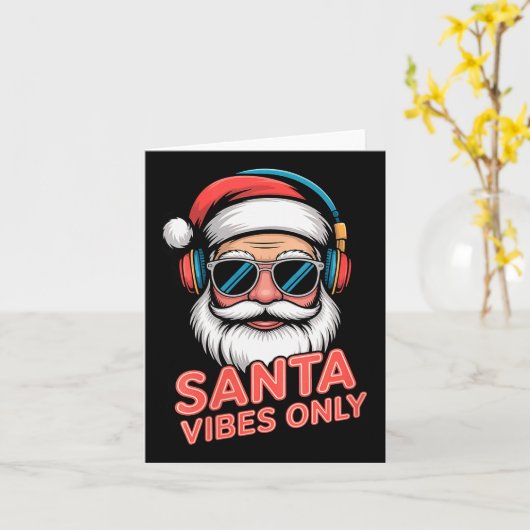 Womens Santa Vibes Only Funny P Culture Christmas Kaart (Gele Bloem)