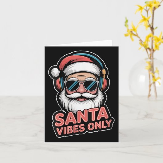 Womens Santa Vibes Only Funny P Culture Christmas  Kaart (Gele Bloem)
