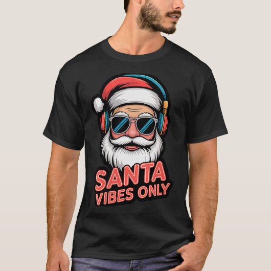 Womens Santa Vibes Only Funny P Culture Christmas T-shirt (Voorkant)