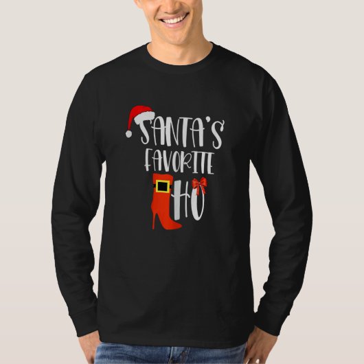 Womens Santa's Favorite Ho  Inappropriate Christma T-shirt (Voorkant)