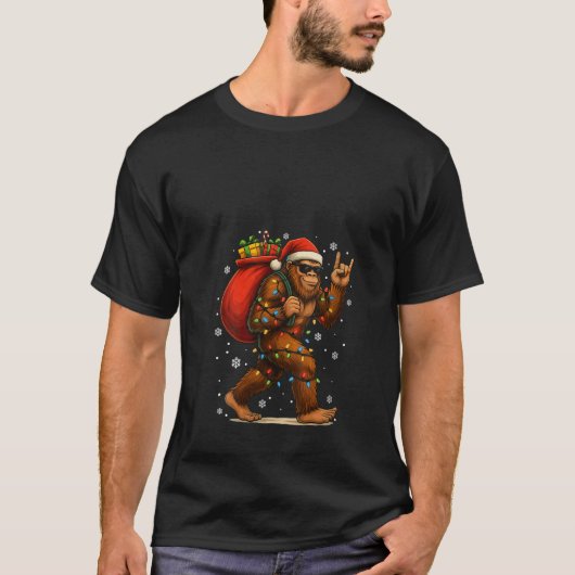Womens Sasquatch Believe Funny Santa Bigfoot Chris T-shirt (Voorkant)