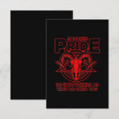 Womens Satanic Pride Satanism Pagan Goat Satan Informatiekaartje (Voorkant / Achterkant)