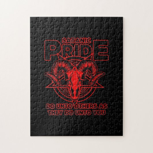 Womens Satanic Pride Satanism Pagan Goat Satan Legpuzzel (Verticaal)