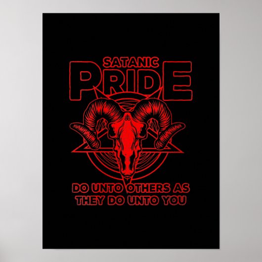 Womens Satanic Pride Satanism Pagan Goat Satan Poster (Voorkant)