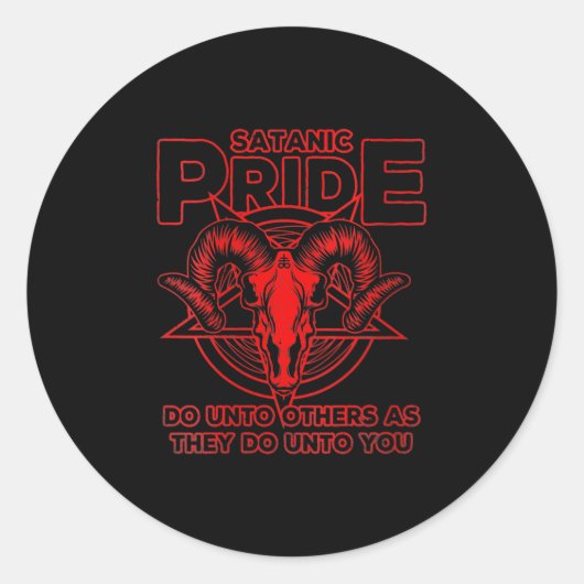 Womens Satanic Pride Satanism Pagan Goat Satan Ronde Sticker (Voorkant)